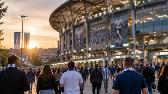 Adeptos a acompanhar um evento desportivo